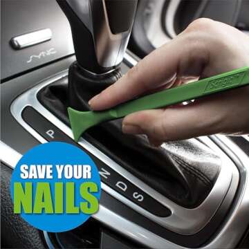 Scrigit Scraper Wide Blade No-Scratch Plastic Scraper Tool, 3 Pack - The Handy Multi-Use Scraping Tool for Removing Food, Labels, Stickers, Paint, Grease -Easy to Hold, Reaches Tight Spaces & Crevices