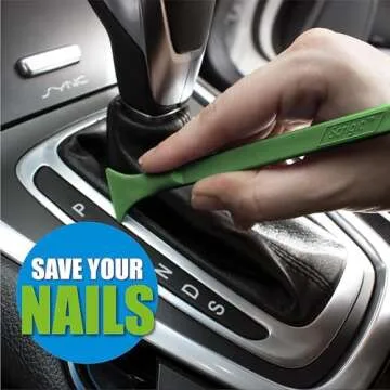 Scrigit Scraper Wide Blade No-Scratch Plastic Scraper Tool, 3 Pack - The Handy Multi-Use Scraping Tool for Removing Food, Labels, Stickers, Paint, Grease -Easy to Hold, Reaches Tight Spaces & Crevices