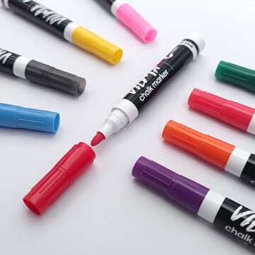 VILMA Liquid Chalk Markers Window Markers for Cars Glass pens Wet Erase Markers Washable Blackboard ...