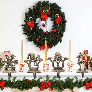 JDYFQIAN Retro Christmas Stocking Holders - Festive Decor Set of 4