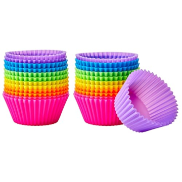 Amazon Basics Silicone Baking Cups - 24 Pack of Reusable Liners