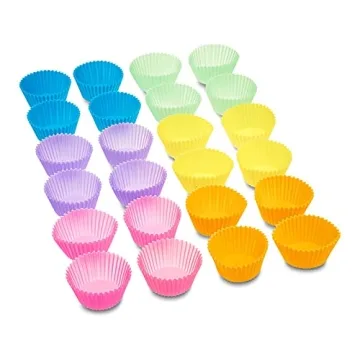 Amazon Basics Silicone Baking Cups - 24 Pack of Reusable Liners