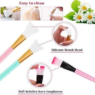 anezus 11 Pcs DIY Facial mask Mixing Tool Kit with Bowl Stick Spatula Silicone Brush Spray Bottle Puff Soaking Bottle Gauges (Pink)