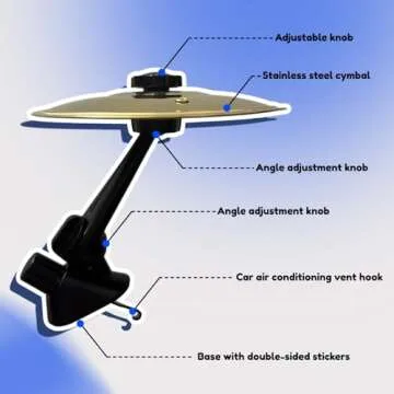 Car Drum Cymbal Air Vent - Fun Gadget for Drivers & Drummers, Tool-Free Installation, Crisp Sound - ...