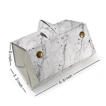 Flora Jewel 5 Slots Leather Sunglasses Travel Organizer Case Multiple Eyeglasses Display Storage Box for Men Women,Marble Medium