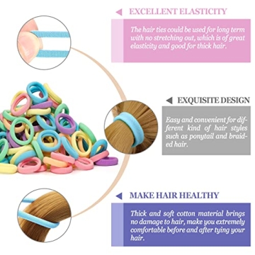 JIRIS 100PCS Seamless Cotton Hair Ties for All