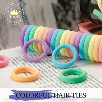 JIRIS 100PCS Seamless Cotton Hair Ties for All