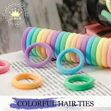 JIRIS 100PCS Seamless Cotton Hair Ties for All