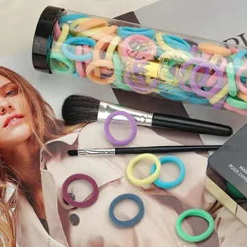 JIRIS 100PCS Seamless Cotton Hair Ties for All