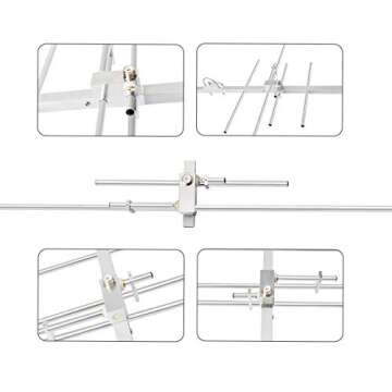 HYS Dual Band Yagi Antenna, 2Meter 70CM 144/430Mhz 9.5/11.5dBi Outdoor Base Antenna with Bracket Mount for Yaesu Midland Motroola Kenwood Mobile Base Radio Transceiver