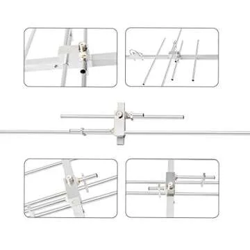 HYS Dual Band Yagi Antenna, 2Meter 70CM 144/430Mhz 9.5/11.5dBi Outdoor Base Antenna with Bracket Mount for Yaesu Midland Motroola Kenwood Mobile Base Radio Transceiver