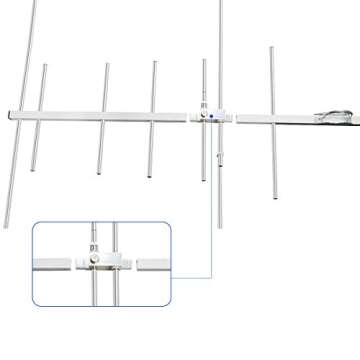 HYS Dual Band Yagi Antenna, 2Meter 70CM 144/430Mhz 9.5/11.5dBi Outdoor Base Antenna with Bracket Mount for Yaesu Midland Motroola Kenwood Mobile Base Radio Transceiver