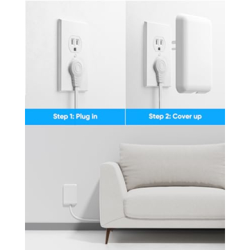 Flat Extension Cord with Power Strip - 6 Outlets