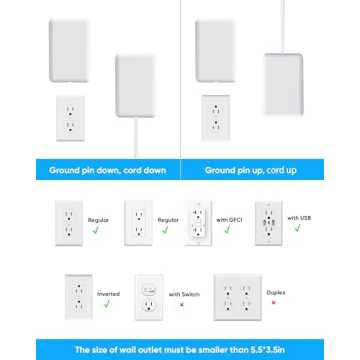 Flat Extension Cord with Power Strip - 6 Outlets