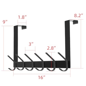 DOKU Over The Door Hanger Holder - Coat and Towel Organizer