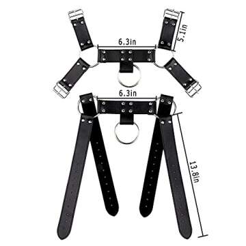 QUYUWOWO Harness for Man Adjustable Leather Harness Body Chest Half Harness Punk Belt Clubwear Costume