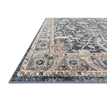 Loloi Teagan Collection 11'-6" x 15' Area Rug in Denim/Pebble - Large Area Rug, Soft Neutral Rug, High-Traffic Area Rug for Living Room, Bedroom, Home Office, Dining Area