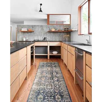 Loloi Teagan Collection 11'-6" x 15' Area Rug in Denim/Pebble - Large Area Rug, Soft Neutral Rug, High-Traffic Area Rug for Living Room, Bedroom, Home Office, Dining Area