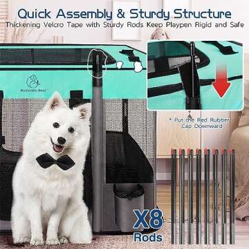 44x34x24 Inches Dog Playpen,Pet Playpen,Foldable Puppy Cat Playpen,Portable Exercise Kennel Tent Crate,Water-Resistant Breathable Shade Cover,Indoor Outdoor Travel Camping Use for Small Animals(L)