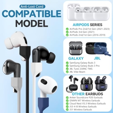 AirPods Straps 5 Pack - Anti-Lost Magnetic Silicone