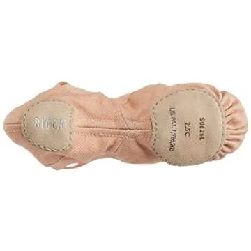 Bloch Dance Women's Synchrony Split Sole Stretch Canvas Ballet Slipper/Shoe, Pink, 7 Narrow