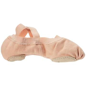 Bloch Dance Women's Synchrony Split Sole Stretch Canvas Ballet Slipper/Shoe, Pink, 7 Narrow