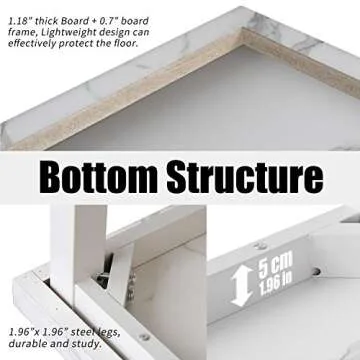 TOPSKY 59" Sturdy Large Office Desk with Marble Design