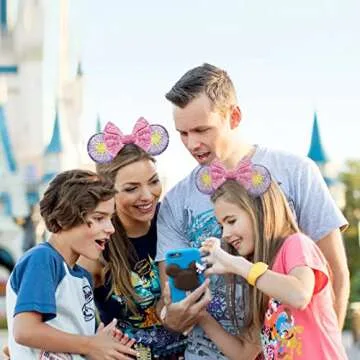 FANYITY Mouse Ears, Sequin Mouse Ears Headband for Girls Women Halloween Birthday Party (Purple sun)