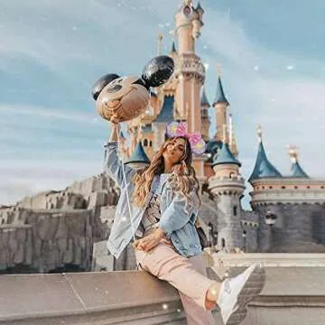 FANYITY Mouse Ears, Sequin Mouse Ears Headband for Girls Women Halloween Birthday Party (Purple sun)