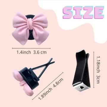 CasaPopz 6 pcs Pink Bow Car Air Freshener Coquette Cute Girly Car Decor Accessories Interior Aesthetic Car Decorations Stuff for Women Girl