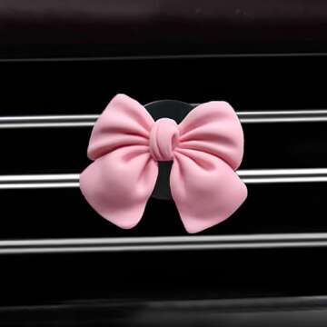 CasaPopz 6 pcs Pink Bow Car Air Freshener Coquette Cute Girly Car Decor Accessories Interior Aesthetic Car Decorations Stuff for Women Girl