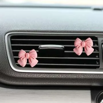 CasaPopz 6 pcs Pink Bow Car Air Freshener Coquette Cute Girly Car Decor Accessories Interior Aesthetic Car Decorations Stuff for Women Girl