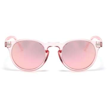 Gleyemor Kids Cute Polarized Round Sunglasses - UV Protection, Age 3-8