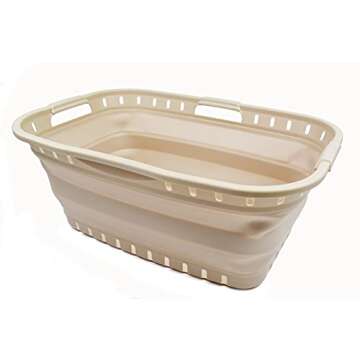 SAMMART 44L Collapsible Plastic Laundry Basket - Foldable Pop Up Storage Container/Organizer - Porta...