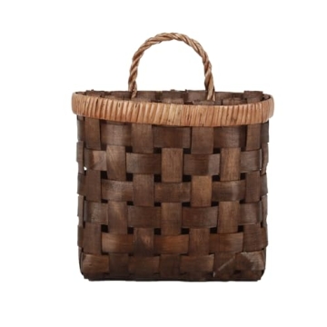 SHCMSADO Bamboo Storage Basket – Elegant Wall-Mounted Organizer for Home