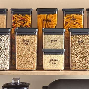 Talented Kitchen 375 Clear Kitchen Labels for Organizing Storage Canisters and Jars, Pantry Labels f...