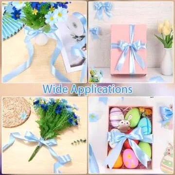 Light Blue Satin Ribbon 50 Yards Perfect for Any Occasion
