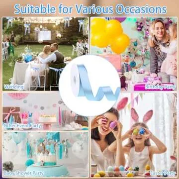 Light Blue Satin Ribbon 50 Yards Perfect for Any Occasion