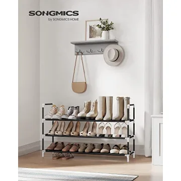 SONGMICS 3-Tier Shoe Rack for Efficient Shoe Storage