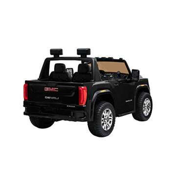 DAKOTT GMC Sierra Denali HD Two Seater 12 Volt Ride-On Truck w/ 2.4G Remote Control, LED Lights, Horn, Music, MP3/USB, Storage Box, Spring Suspension, Electric Vehicle for Kids .