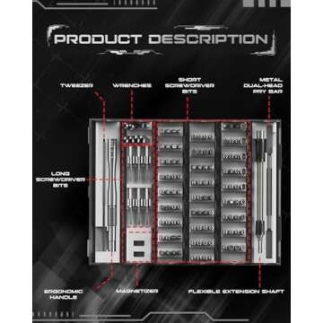 VMAN 128 in 1 Electronics Precision Screwdriver Set, Professional Magnetic Repair Tool Kit with 122 ...