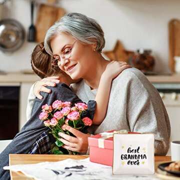 UMEELR Best Grandma Ever Ceramic Ring Trinket Dish Jewelry Tray, Trinket Tray with Golden Edged Decor from Granddaughter Grandson for Mother's Day Birthday Thanksgiving Valentine's Christmas Gift