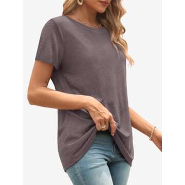 ATHMILE Women's Casual Short Sleeve Summer T-Shirt