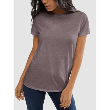 ATHMILE Women's Casual Short Sleeve Summer T-Shirt