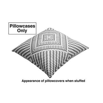 TreeWool Kaleidoscope Accent 18x18 Set of 2 Fall Winter Decorative Throw Pillow Covers 100% Cotton Home Decor Pillowcases for Sofa Living Room Couch (Graphite Gray)