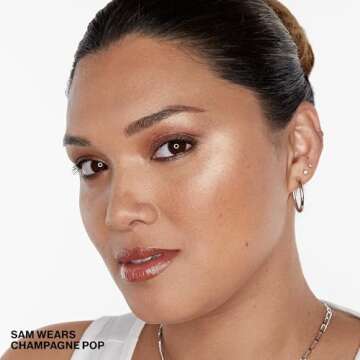 Smashbox X BECCA Shimmering Skin Perfector Pressed Highlighter | Luminous Glow + Buildable, 0.09 Ounce, Champagne Pop Mini