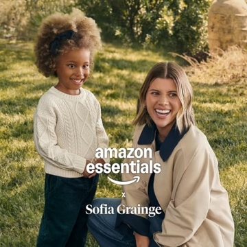 Amazon Essentials x Sofia Grainge Baby Girls' Long Sleeve Flannel Set, Cherry Red Festive Plaid, 0-3...