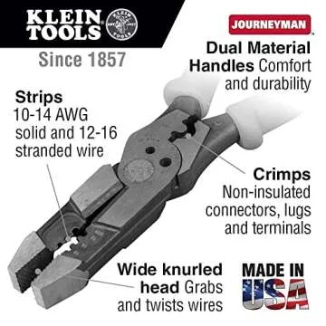 Klein Tools J215-8CR Multitool Pliers, Hybrid Multi Purpose Tool / Crimper, Wire Stripper, Bolt Shea...