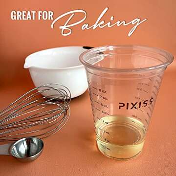 Pixiss Disposable Epoxy Resin Mixing Cups with Measurements (50-Pack) Mixing Cups for Mixing Containers, Epoxy Cups For Epoxy Measuring Cups - 20 Resin Mixing Sticks