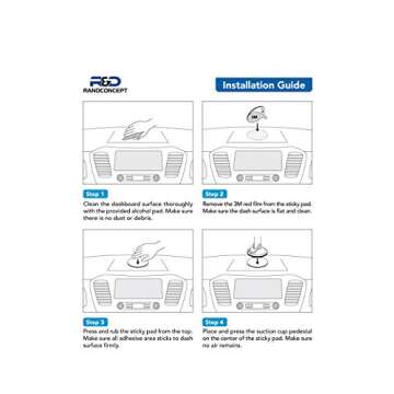 Randconcept - 95mm Adhesive Dashboard Pad Mounting Disk with Adhesive for Suction Cup Phone Mount & for Garmin GPS Suction Mount | 3.74" Wide Diameter 2 Pcs